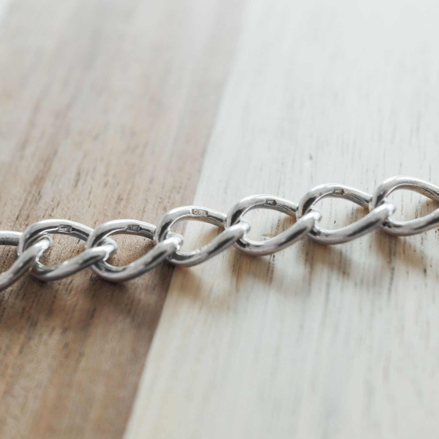 英国製 1972年 ヴィンテージ 】シルバーチェーンブレスレット ホール