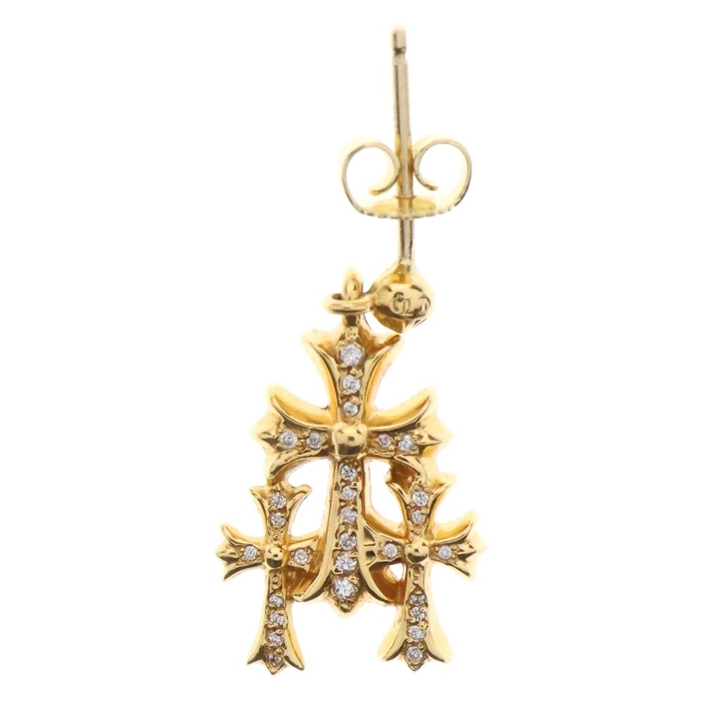+CHROME HEARTS+ 22K GOLD CROSS TALL DROP クロステール ピアス CHROME HEARTS+ 22K GOLD CROSS TALL DROP クロステール ピアス