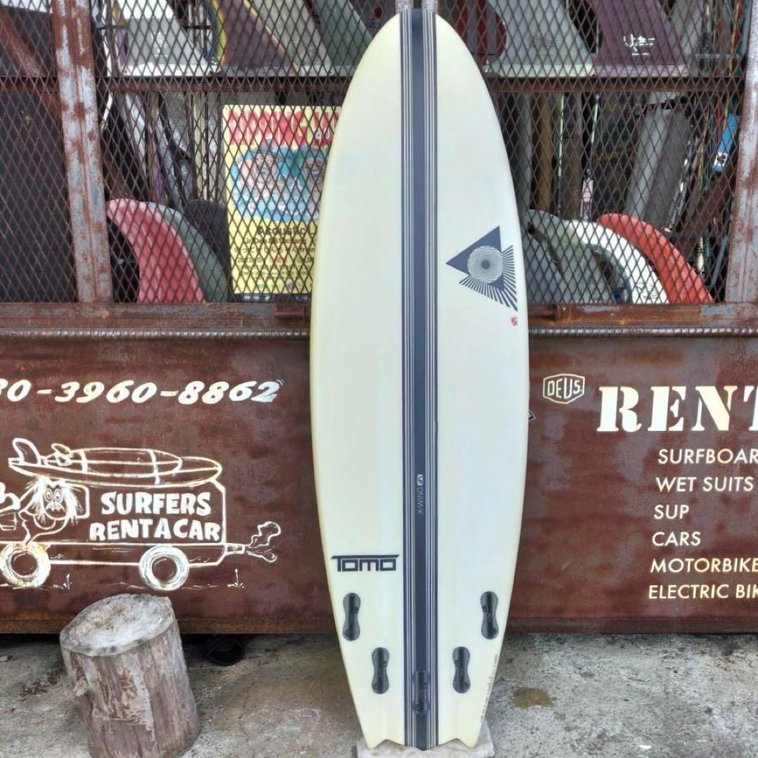 ファイヤーワイヤーX-WING-TOMO/5FIN サーフボード+フィンセット