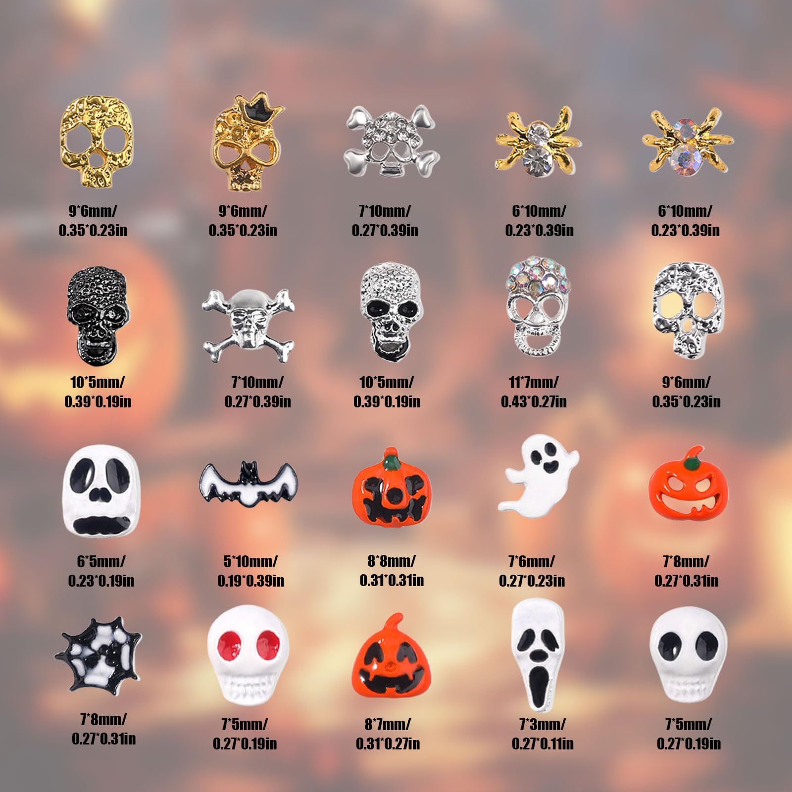 新品 ネイルパーツ ハロウィン 40個セット 3D 立体 かぼちゃ