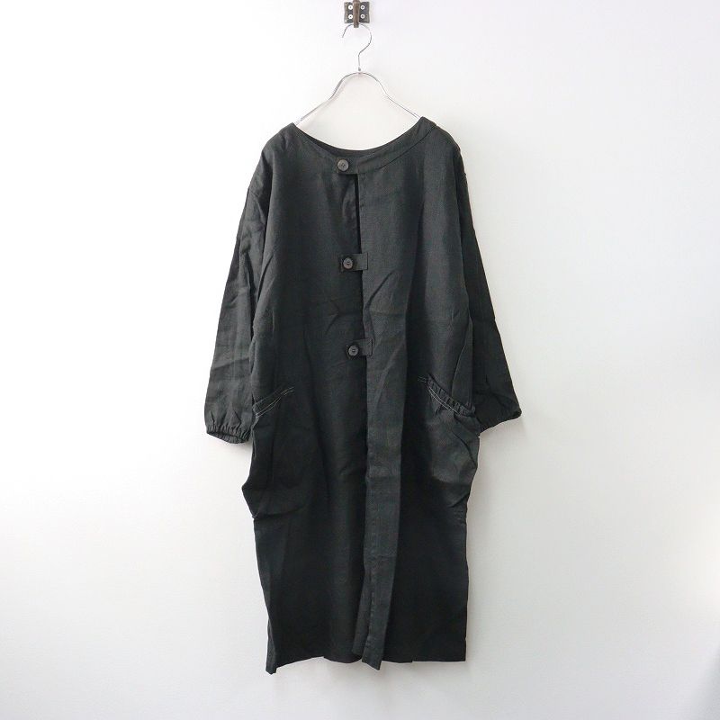 ヴェリテクール Veritecoeur NT-026 フレンチリネン2wayスモックワンピース F｜ブラック トップス 2400014637991