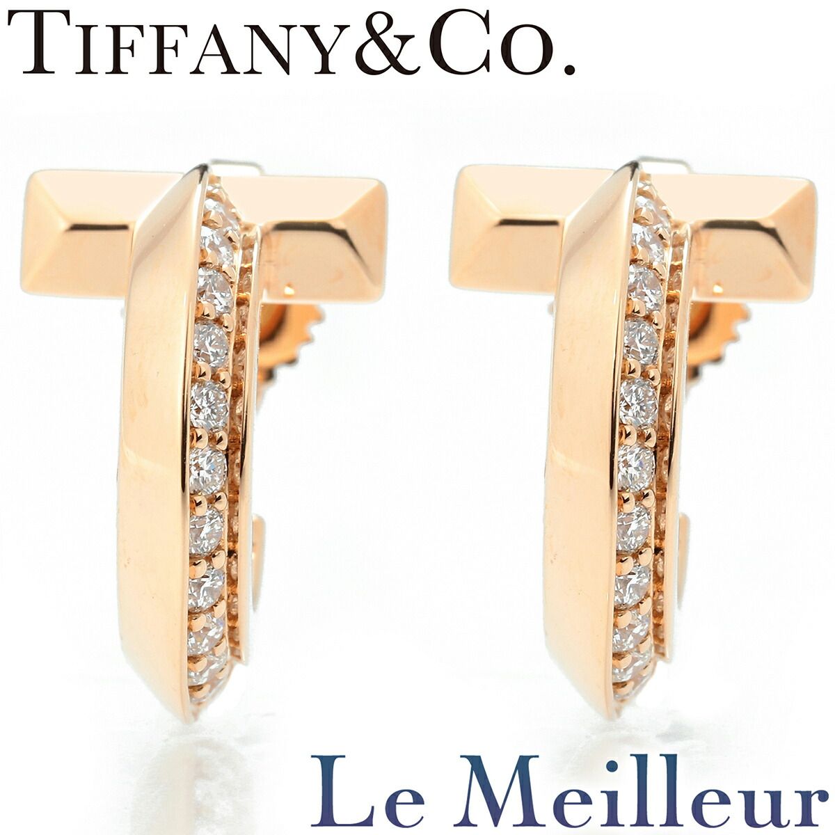 K10】ダブルハーフフープピアス/BOX＆ショッパーつき（ピアス（両耳用