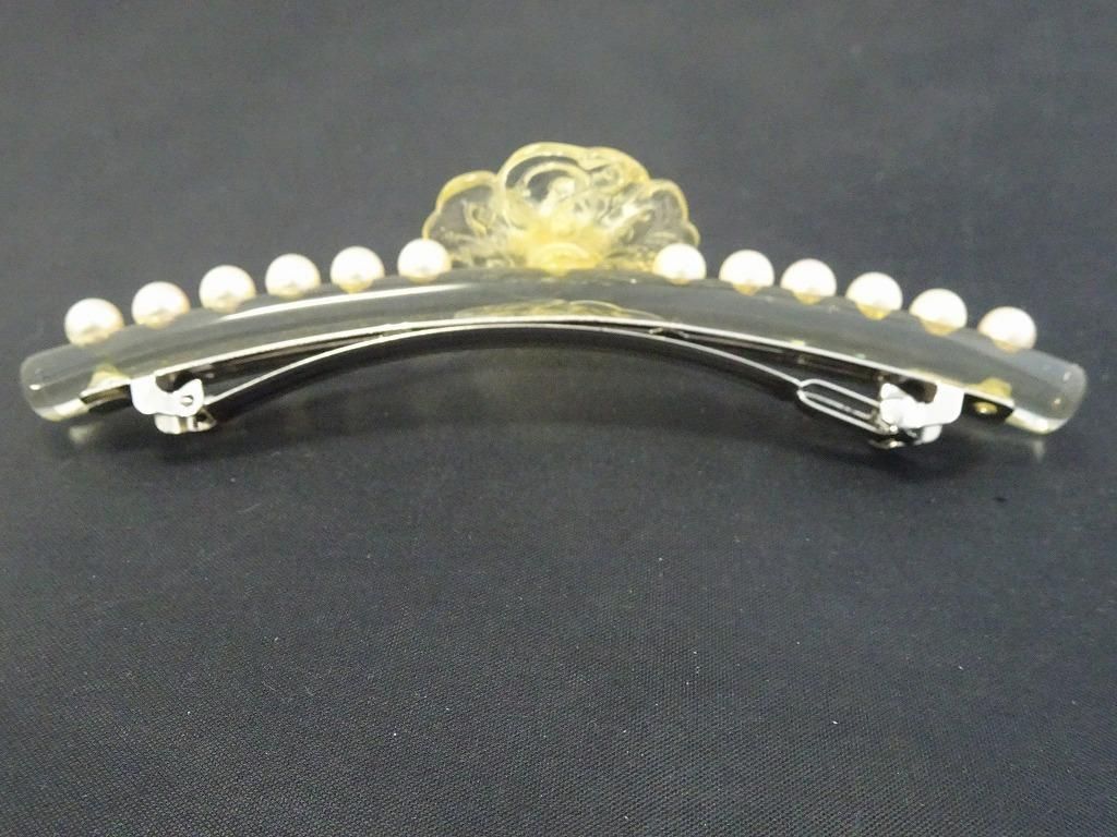 ［正規品］CHANEL フェイクパール バレッタ CHANEL - CHANEL シャネル バレッタ ヘアクリップ 髪留め リボン