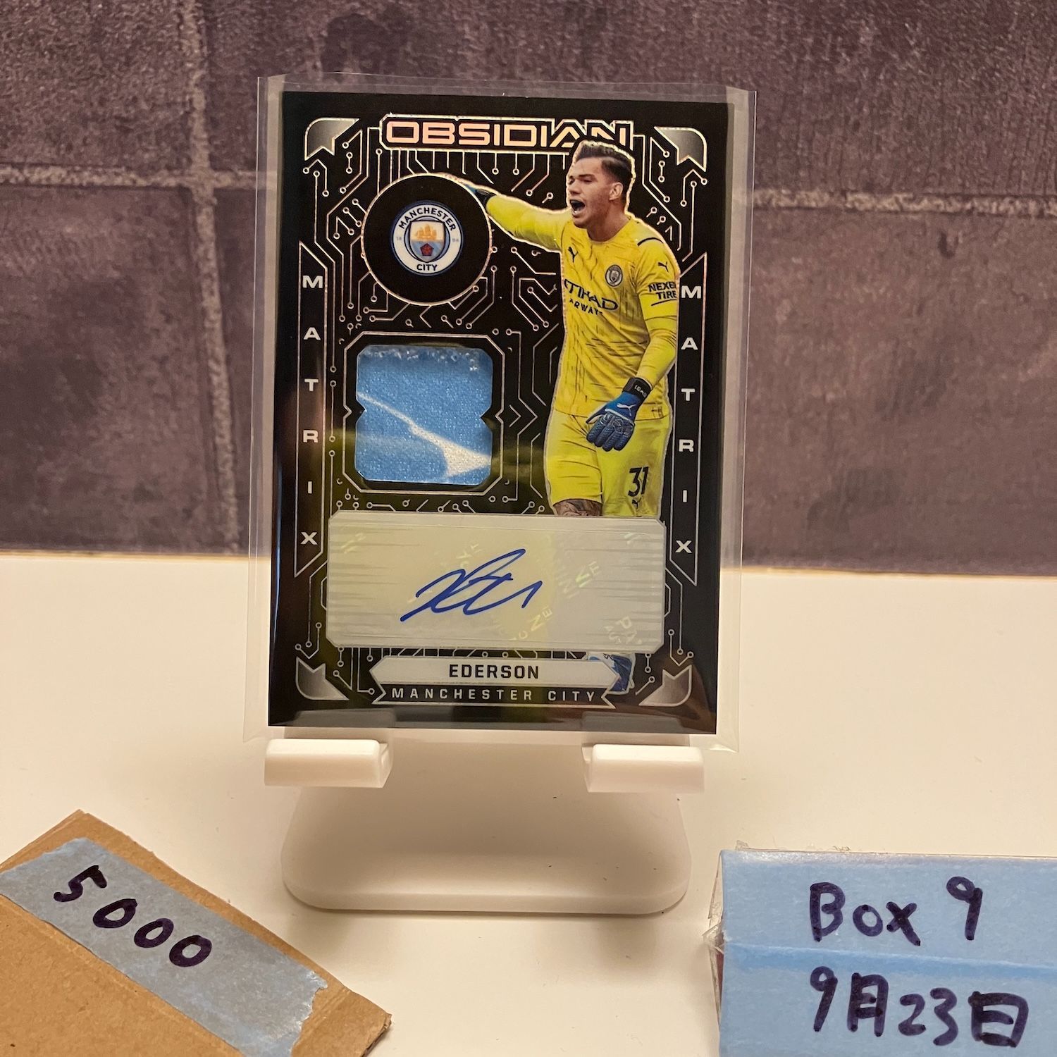 2022 Panini Obsidian Ederson 直筆サイン Manchester City Matrix
