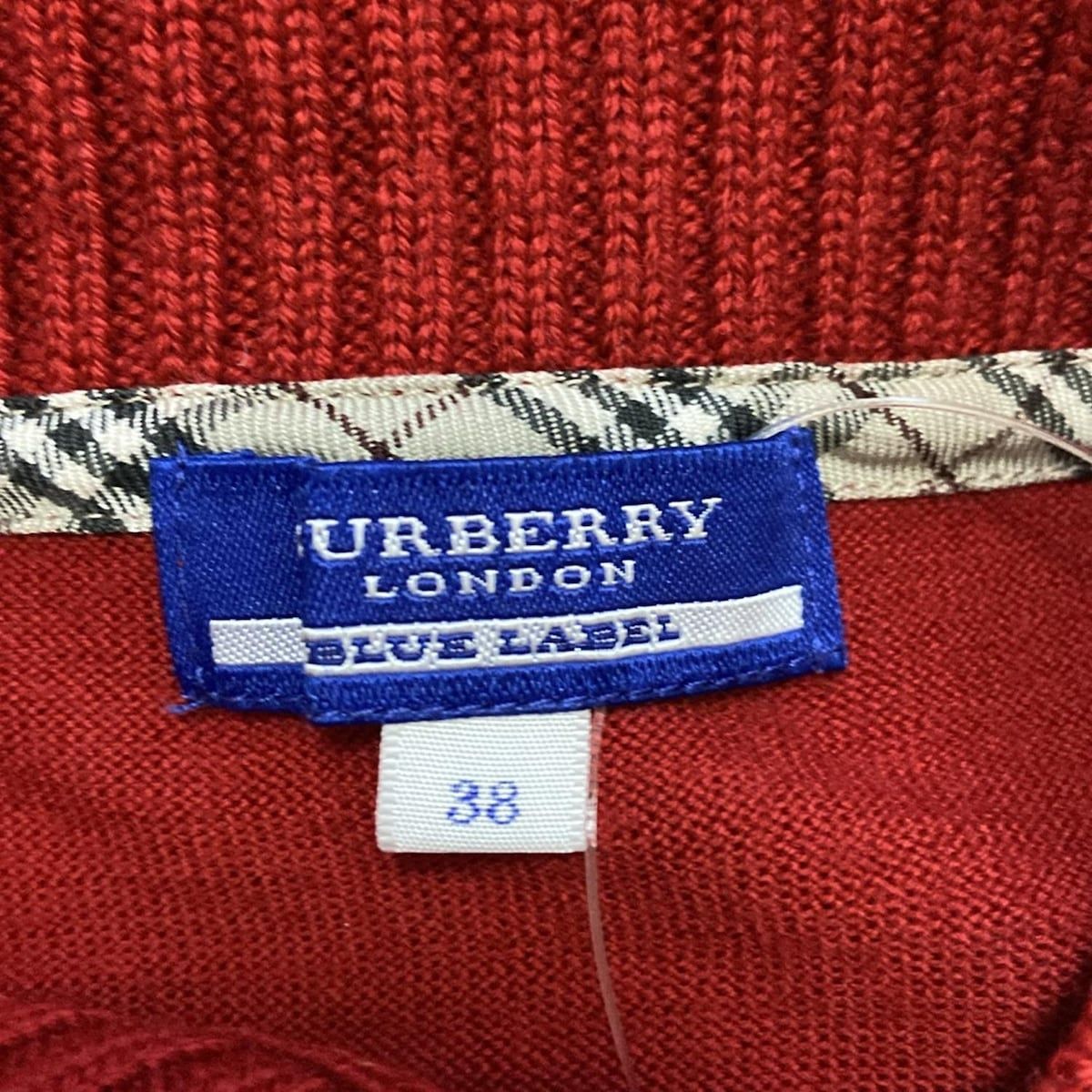  Burberry Blue Label バーバリーブルーレーベル 長袖セーター サイズ38 M レディース - レッド クルーネック 長袖 ニット セーター