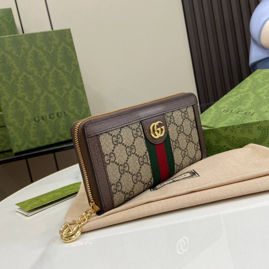 GUCCI グッチ 長財布 マーモント シェリーライン ラウンドジップGG柄