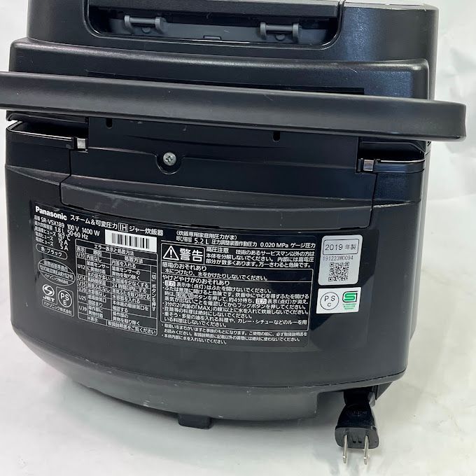 動作確認済】【中古】パナソニック 炊飯器 1升 スチーム&可変圧力IH式 