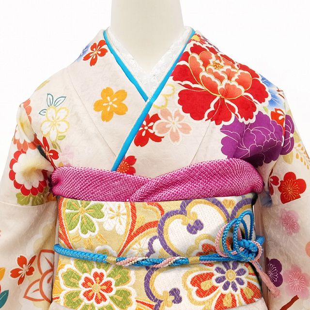 中古】すごい値！袋帯 振袖用 京都 西陣 正絹 豪華 唐織 金糸 ゴールド