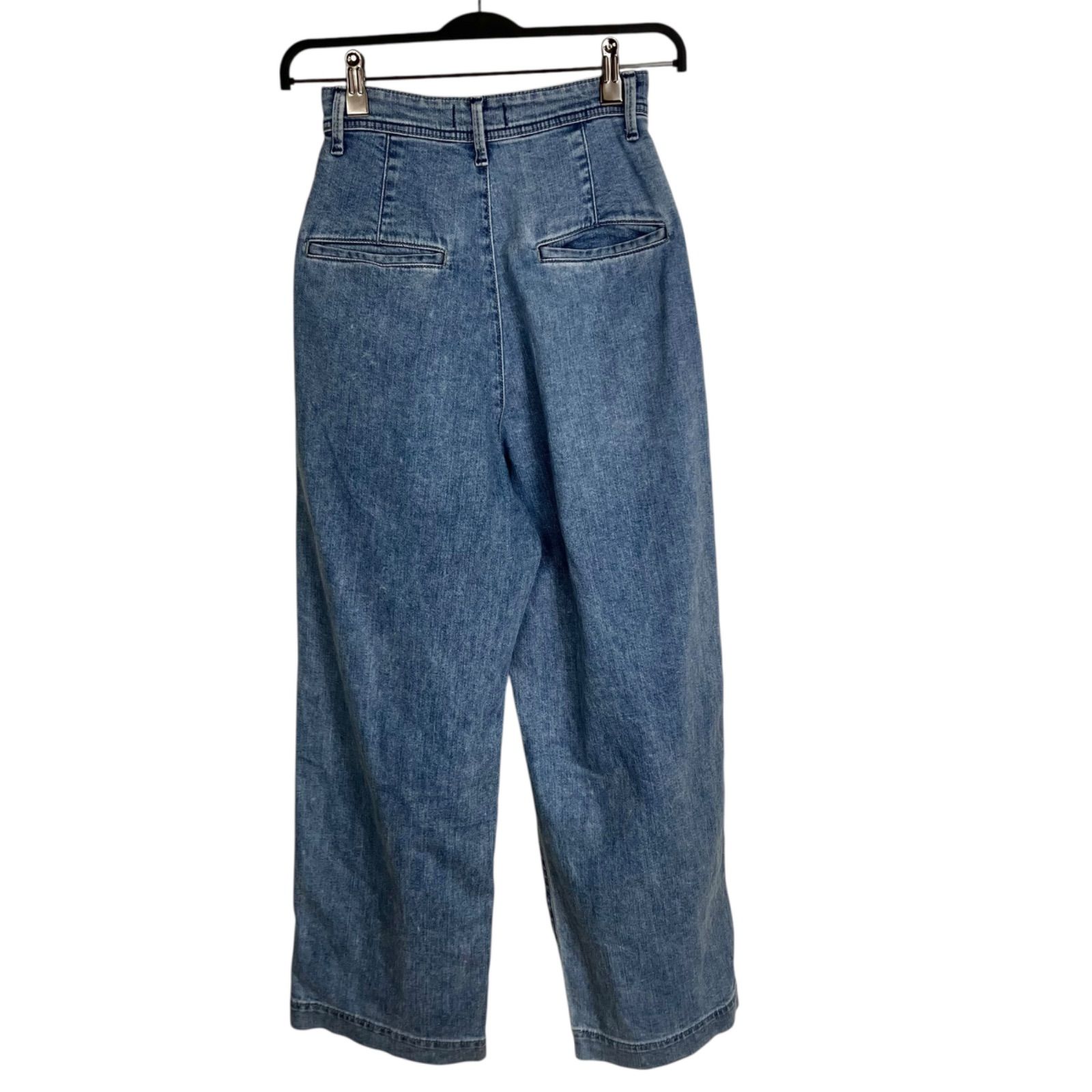 YANUK 2025SS Tuck Wide Pants XS SAX サックスブルー 水色 デニム ワイド ヤヌーク コットン 57141304