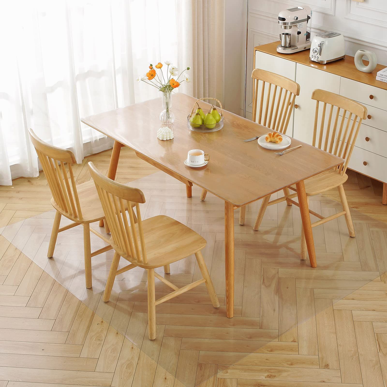 お手入れ簡単 汚れ防止 撥水 カーペットプロテクターマット 超大判 滑り止め 保護シート クリア 床保護マット PVC 厚さ1.5mm 特大サイズ 厚さ1.5mm 200X300cm 透明 200*300cm エンボス加工 ダイニングマット Yueboa