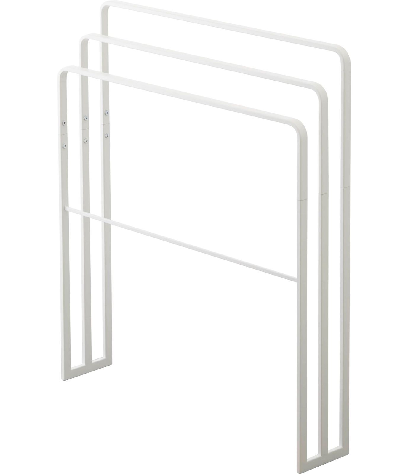 新着商品 ホワイト 約W70XD14XH81cm タワー 3連 掛けやすい 横から掛けられるバスタオルハンガー 大判サイズも干せる 山崎実業 Yamazaki 4979