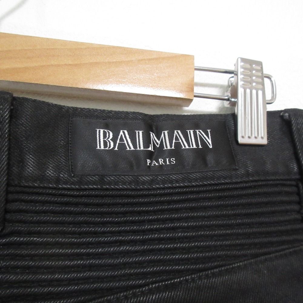 美品 BALMAIN HOMME バルマン オム ワックスコーティング バイカー