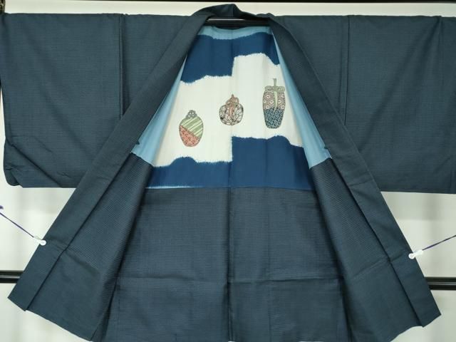 平和屋着物●男性　本場大島紬　アンサンブル　長羽織　100亀甲　総詰め　正絹　逸品　DAAS3955ps 平和屋着物○男性 本場大島紬 アンサンブル 長羽織 100亀甲 総詰め