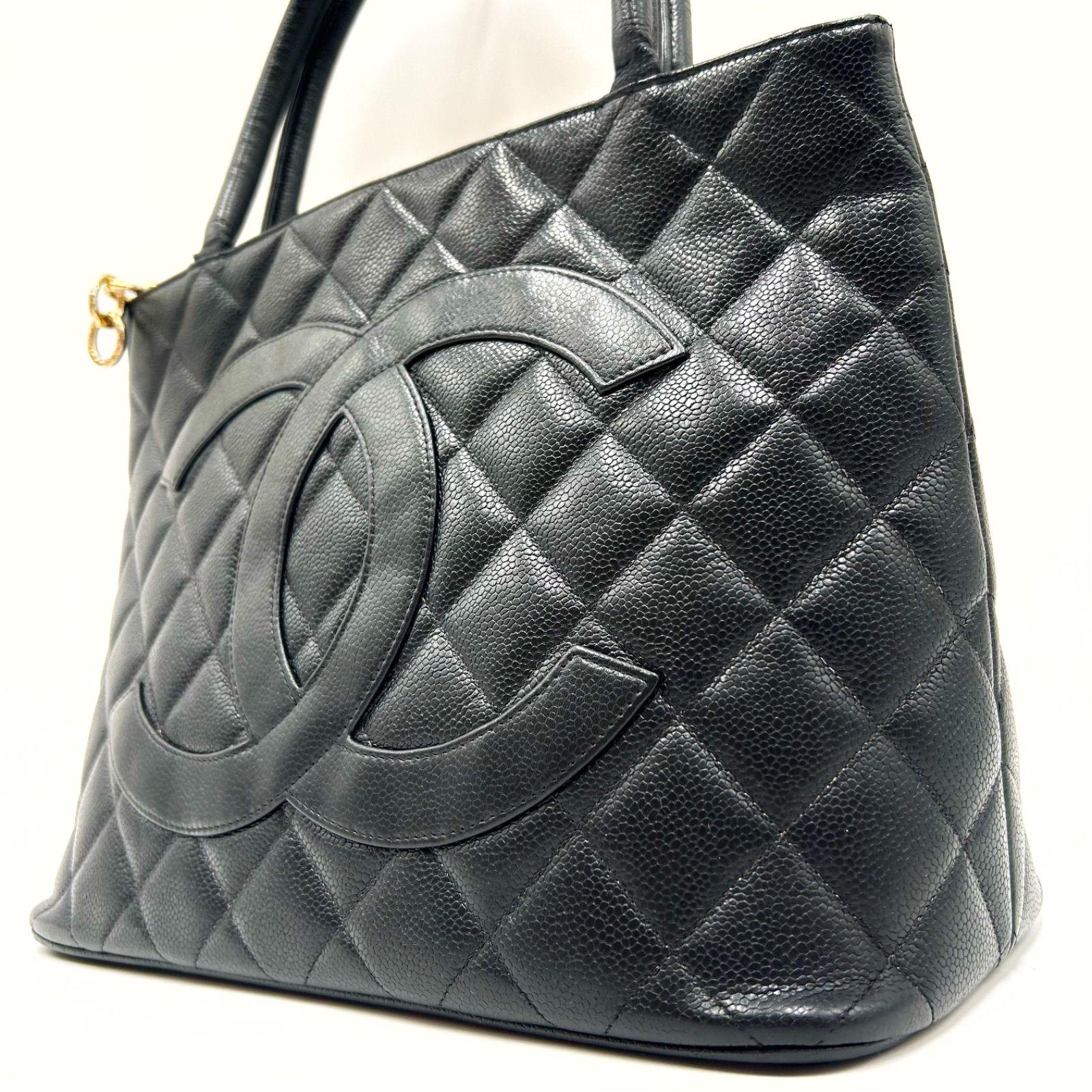CHANEL シャネル 復刻トート キャビアスキン ハンドバッグ バック ココ 