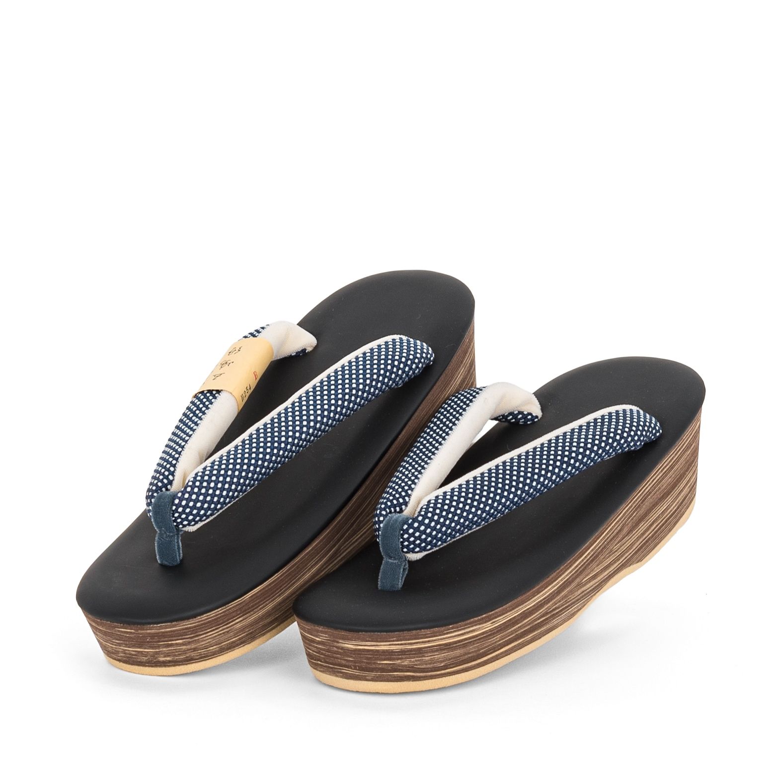 M 草履 五嶋紐 EVA草履 黒色×瑠璃色