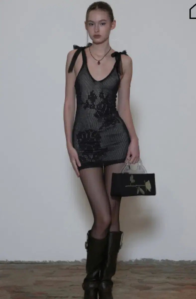 SCULPTOR スカルプター Silhouette Crochet Mini Dress ワンピース