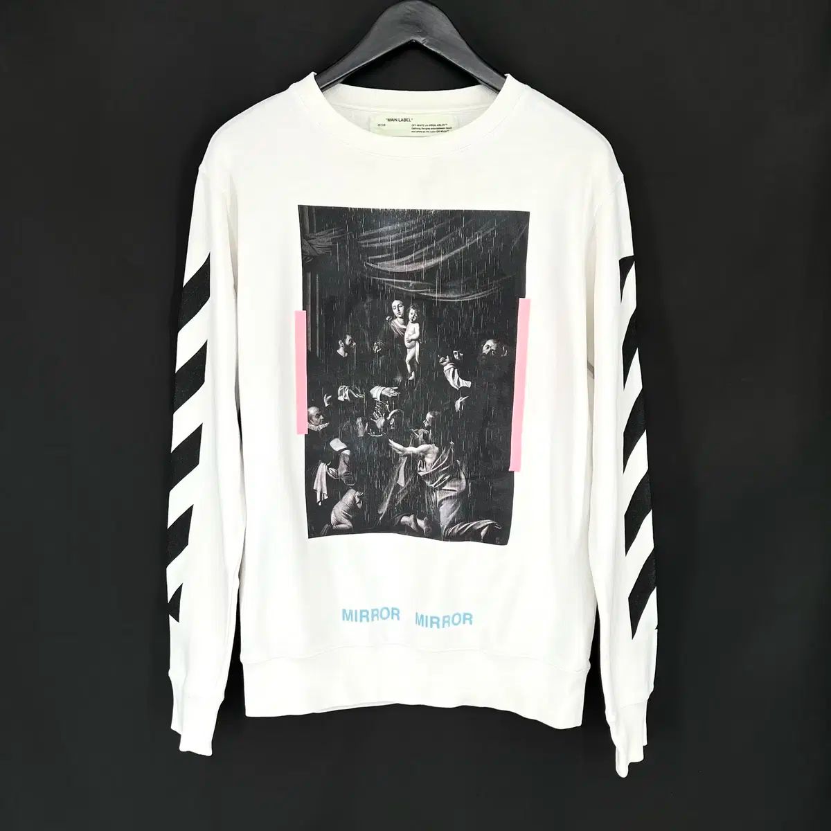 100 % Off-White オフホワイト カラヴァッジオ プリント パーカー 白