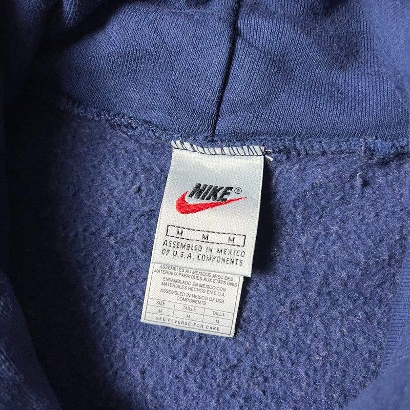 90s NIKE スウォッシュ ロゴ刺繍 スウェット フード パーカー M / 90年代 ナイキ スウッシュ 紺 トレーナー ネイビー - メルカリ