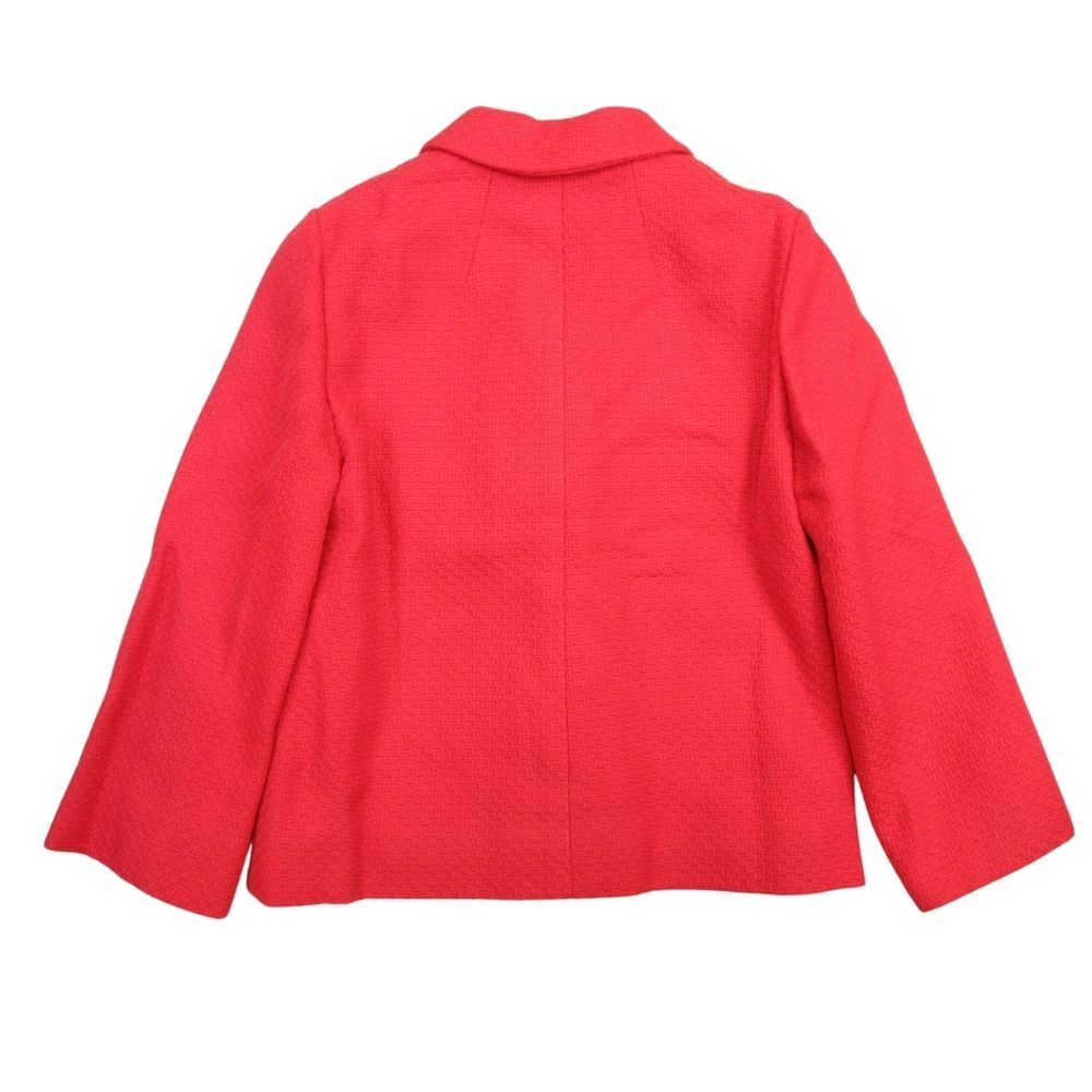 DOLCE-GABBANA ドルチェアンドガッバーナ フラワーボタン ジャガード ジャケット ブレザー アウター 36 赤 レディース 古着