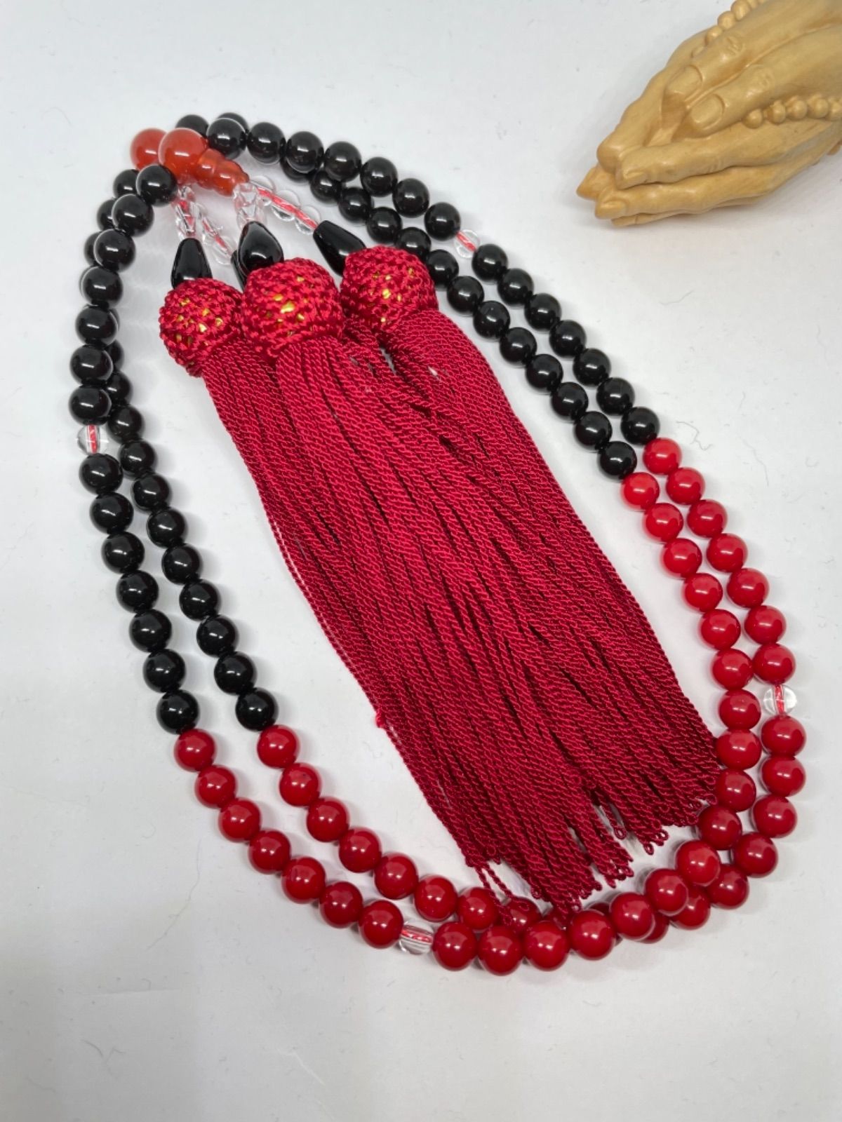 イヤナイト 全宗派共通︎本式108珠念珠︎グリーンカイヤナイト︎数珠の シルク