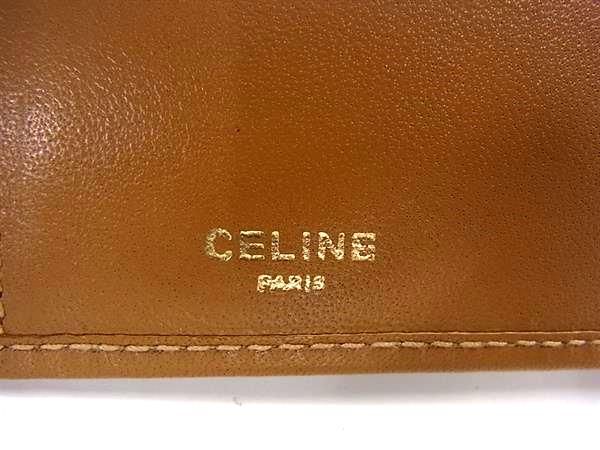 【美品】CELINE(セリーヌ)マカダム総柄 PVC+レザー がま口 2つ折財布 CELINE セリーヌ マカダム柄 PVC×レザー がま口 二つ折り 財布