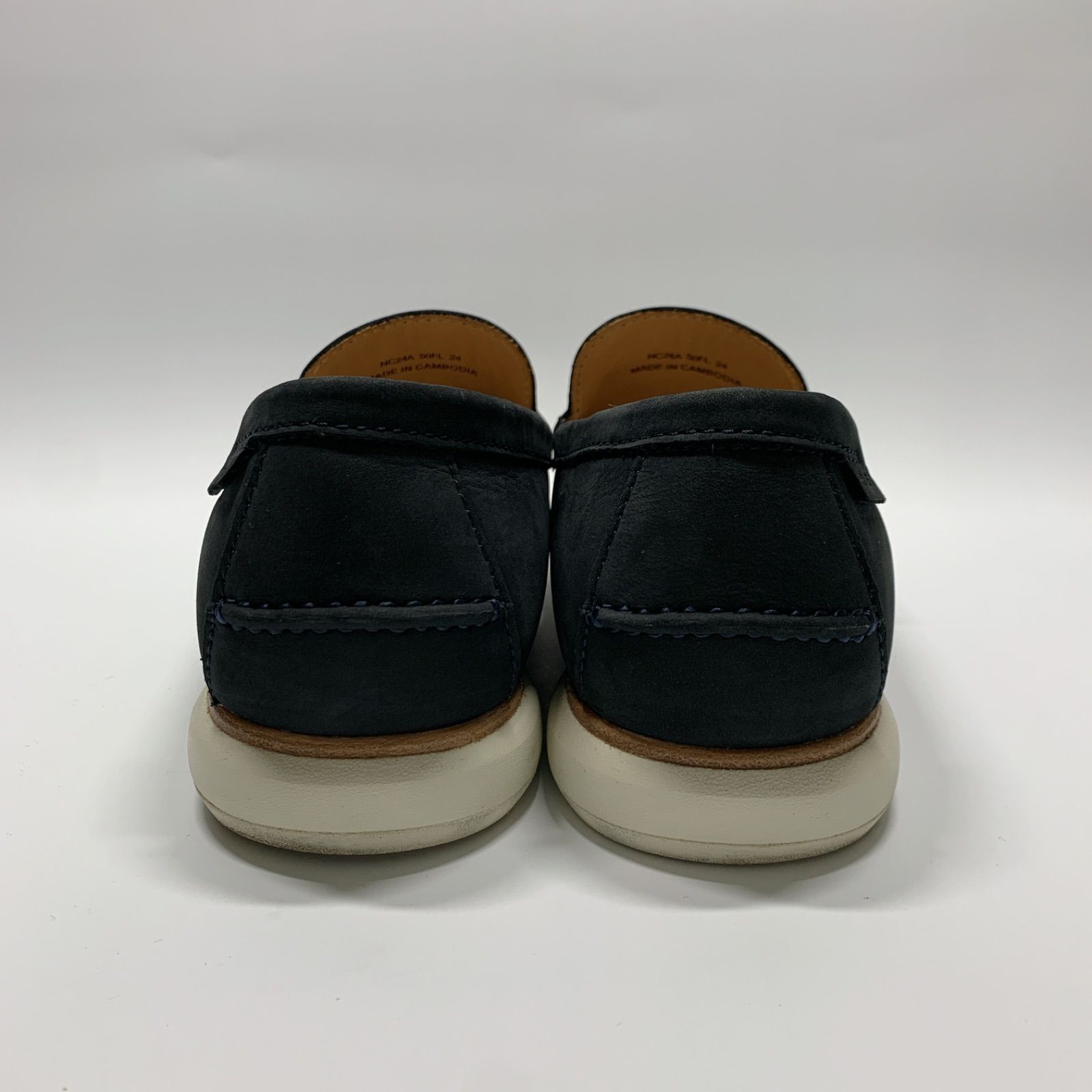 美品〇 REGAL リーガル スエード ローファー ネイビー 24 デッキ 