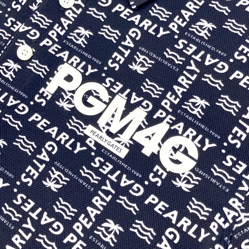 サイズ 4 PEARLY GATES パーリーゲイツ ロゴプリント 半袖ポロシャツ ロゴ柄 ネイビー系 240101519636 ゴルフウェア メンズ ストスト LLC-HASEGAWATOSO_COM