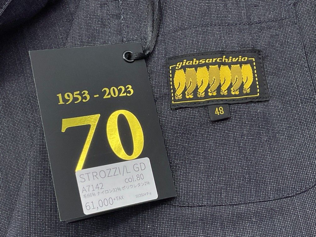 未使用 giab's ARCHIVIO 70周年記念 セットアップ 48 未使用 giab's ARCHIVIO ジャブスアルキビオ 48 70周年限定モデル