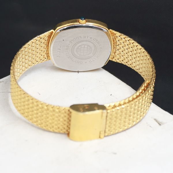 QZ 石付 シーマ 604SP ゴールド文字盤 レディース腕時計 2000000