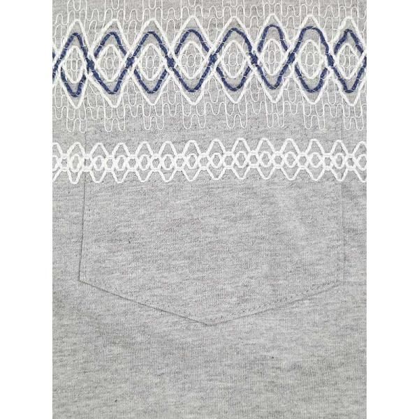 sacai サカイ 18ss 刺繍カットソー sacaiサカイ18SS刺繍デザインTシャツグレーサイズ:2メンズ