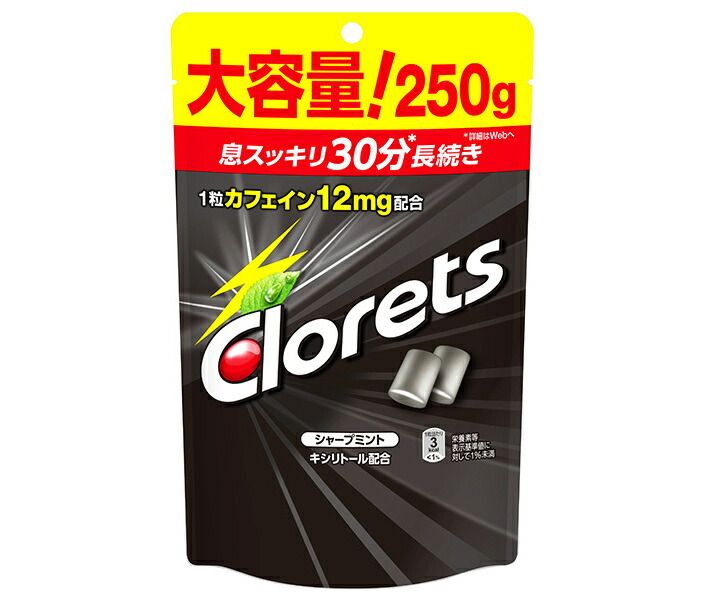 モンデリーズ ジャパン クロレッツ XPシャープミント スタンドパウチ 250g×6袋入× 2ケース ｜ お菓子 ガム パウチ
