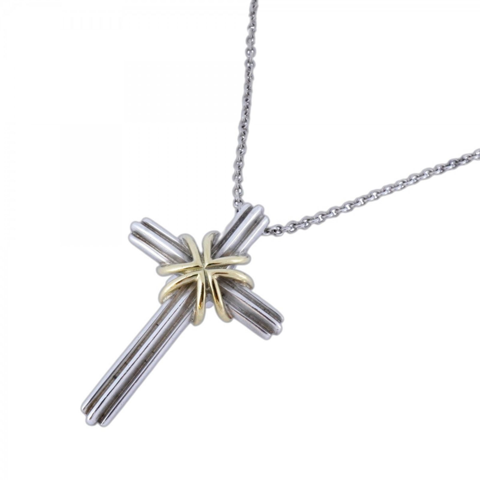 Tiffany シグネチャークロス18KYGイエローゴールドシルバー925 ティファニー(Tiffany) ティファニー ネックレス シグネチャー