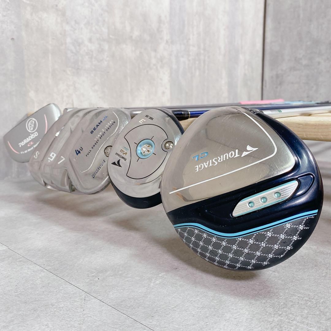 X711 ツアーステージ他 レディース ゴルフ クラブ ハーフセット 8点 入門 X711 ツアーステージ他 レディース ゴルフ クラブ ハーフセット 8点