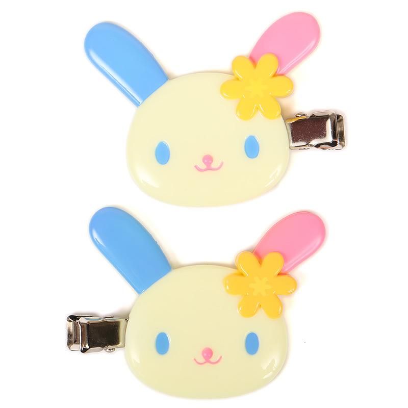 ウサハナ 前髪クリップ ヘアクリップ 2個セット ピンク 可愛い
