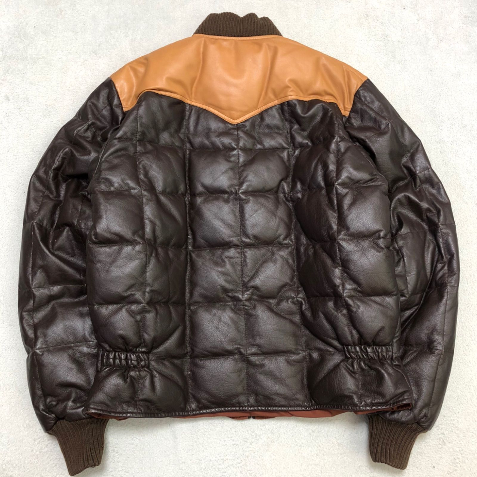 Sugarcane 日の出ダウン サイズL レザー SUGAR CANE LEATHER DOWN JACKET オールレザー ダウンジャケット