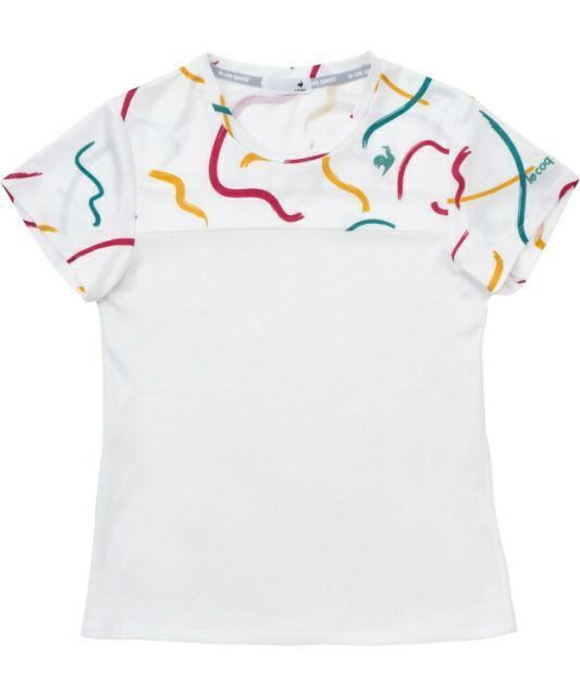 le coq sportif ルコック グラフィックゲームシャツ ホワイト O QTWWJA02 WH | 衣類 服 ウエア トップス シャツ サンクリーン 遮熱 日よけ 紫外線対策 クーリング効果 UVカット テニス ソフトテニス ス