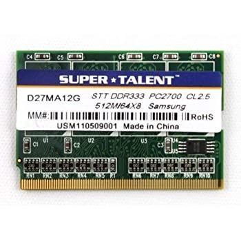 「非常に良い」Super Talent d333?512?M 172pins DIMMノートブックメモリ/ d27ma12g /