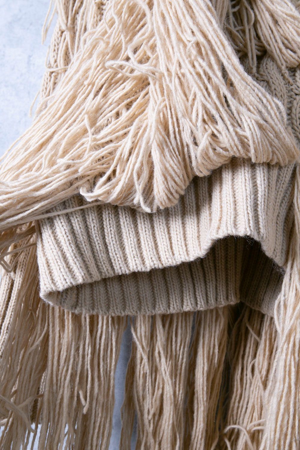 RequaL≡リコール 3D cable fringe knit pullver - メルカリ