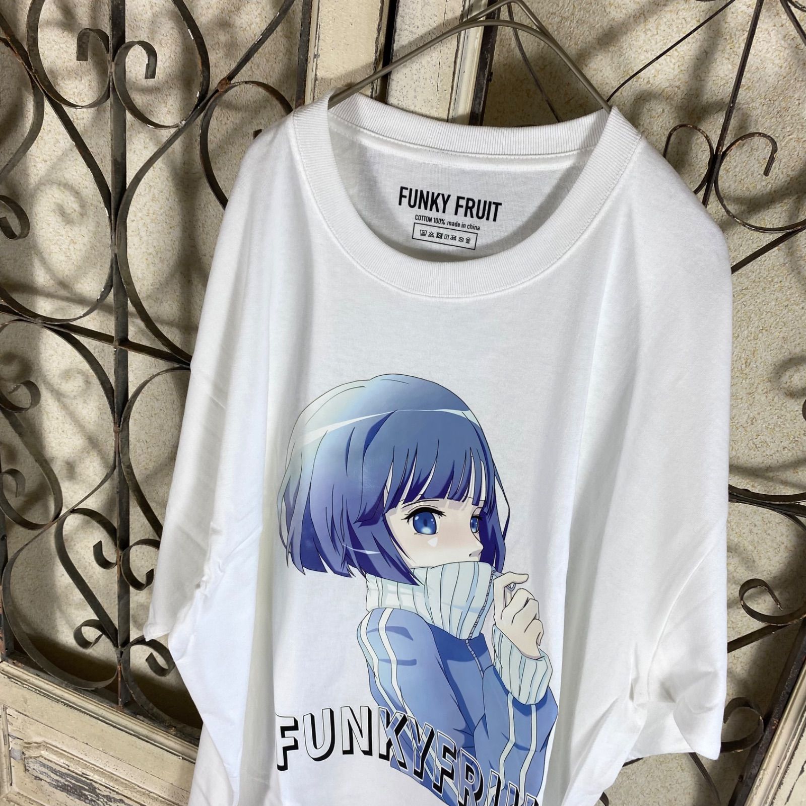 FUNKY FRUIT サイバー y2k サブカル ガールプリント オーバーサイズ Tシャツ ミニワンピース