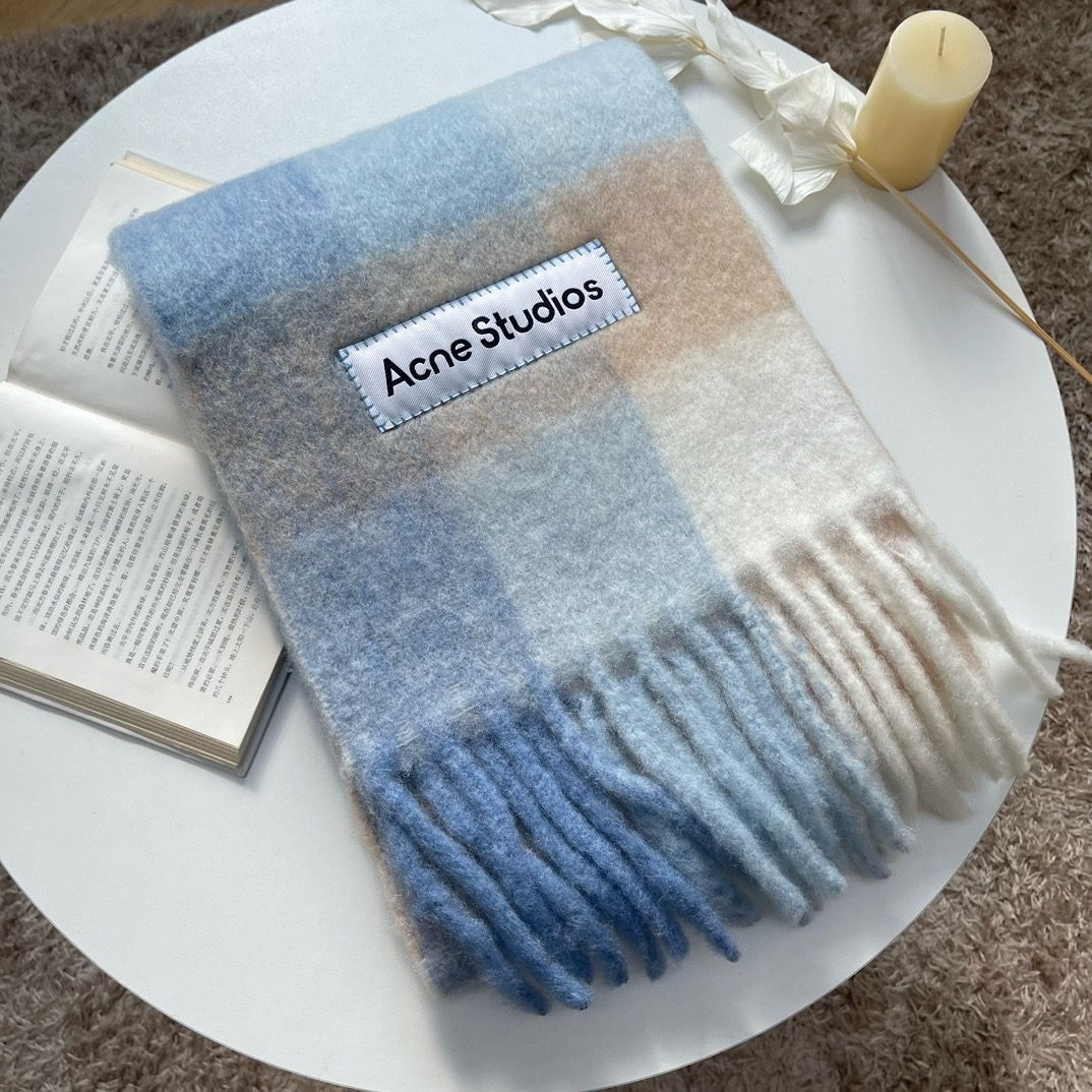 新品 Acne Studios アクネストゥディオズ マフラー モヘアチェック  