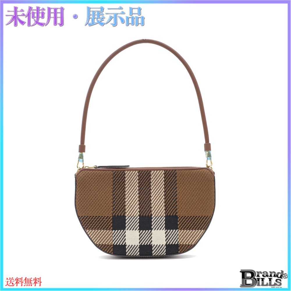 未使用品 BURBERRY バーバリー ニッテッドチェックオリンピアポーチ