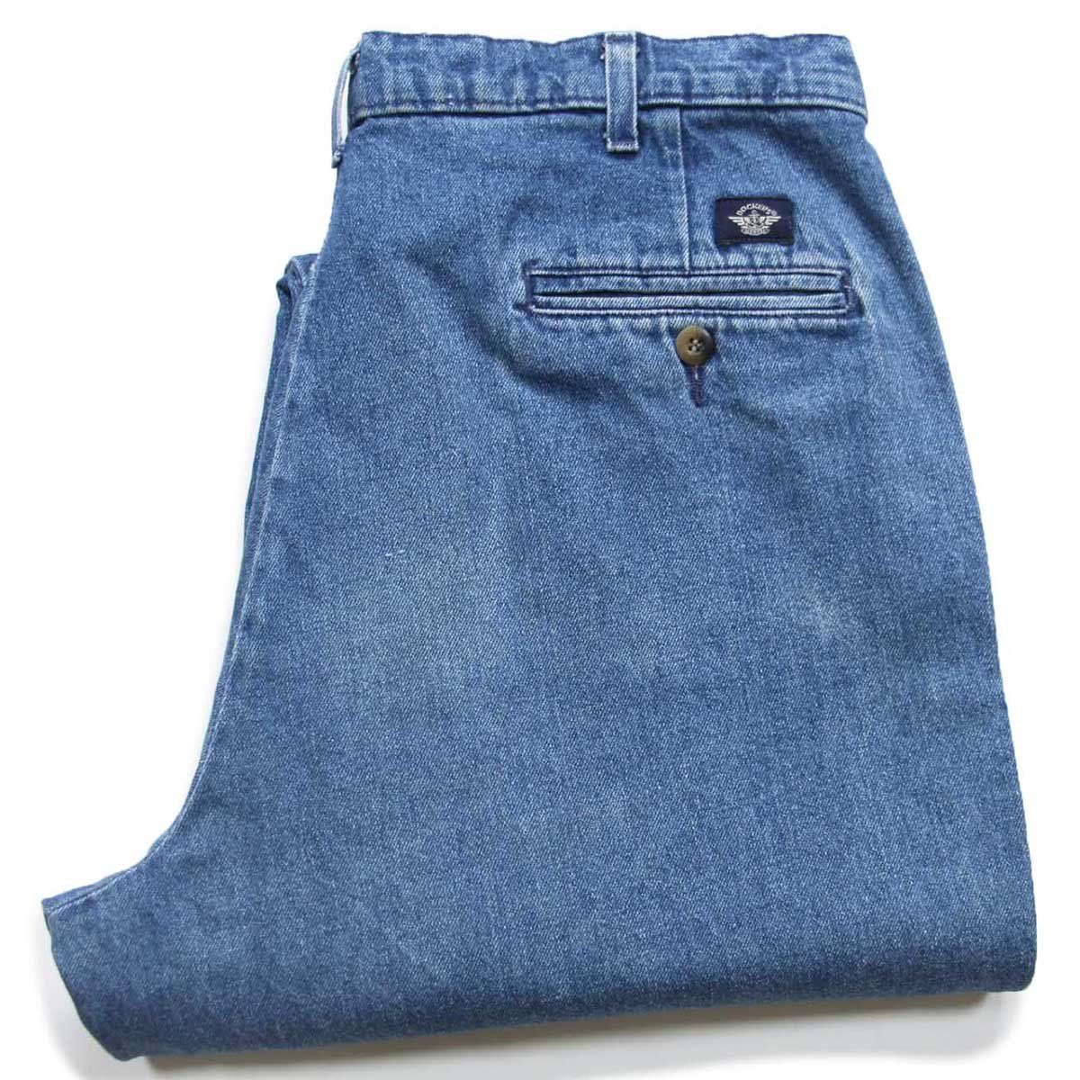 90s DOCKERSドッカーズ ツータック デニム トラウザーズ W36 L29 
