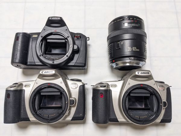 ジャンク キヤノン Canon EOS KISS III シルバー×2台 ブラック×1台 EF 35-105ｍｍ ズームレンズ 4796_79_50