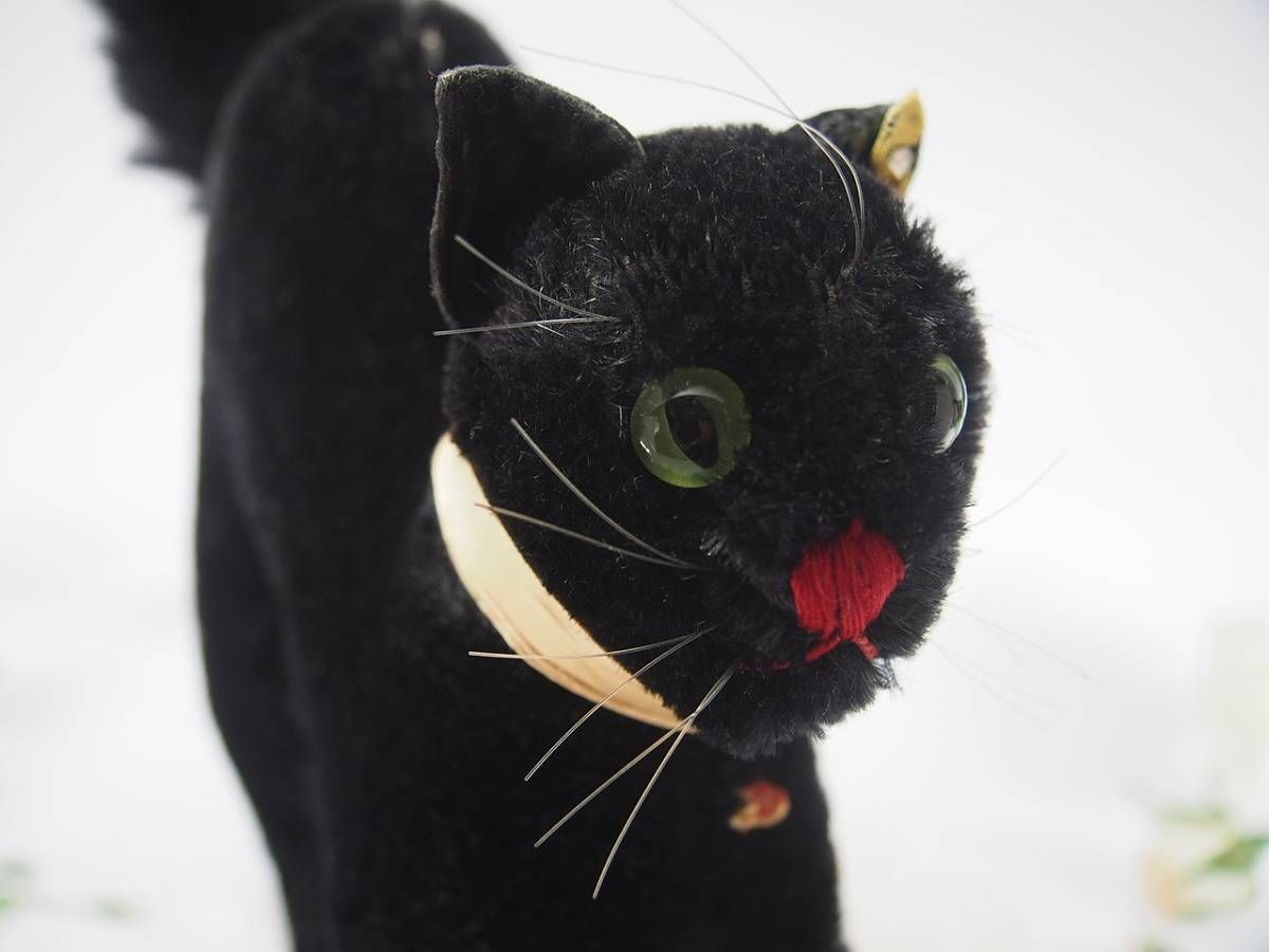 シュタイフ☆Black Tom Cat 22cm☆ブラックトムキャット/黒猫-