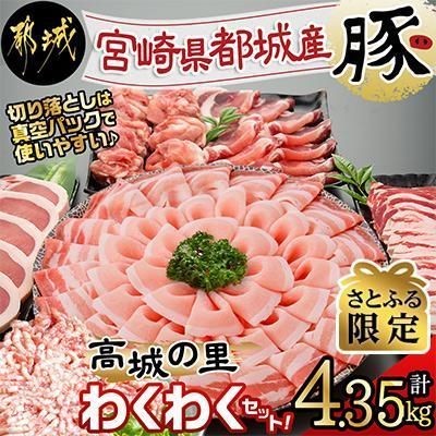 ふるさと納税 都城市 さとふる 使い易さ抜群 都城産豚 高城の里 わくわく4.35kg