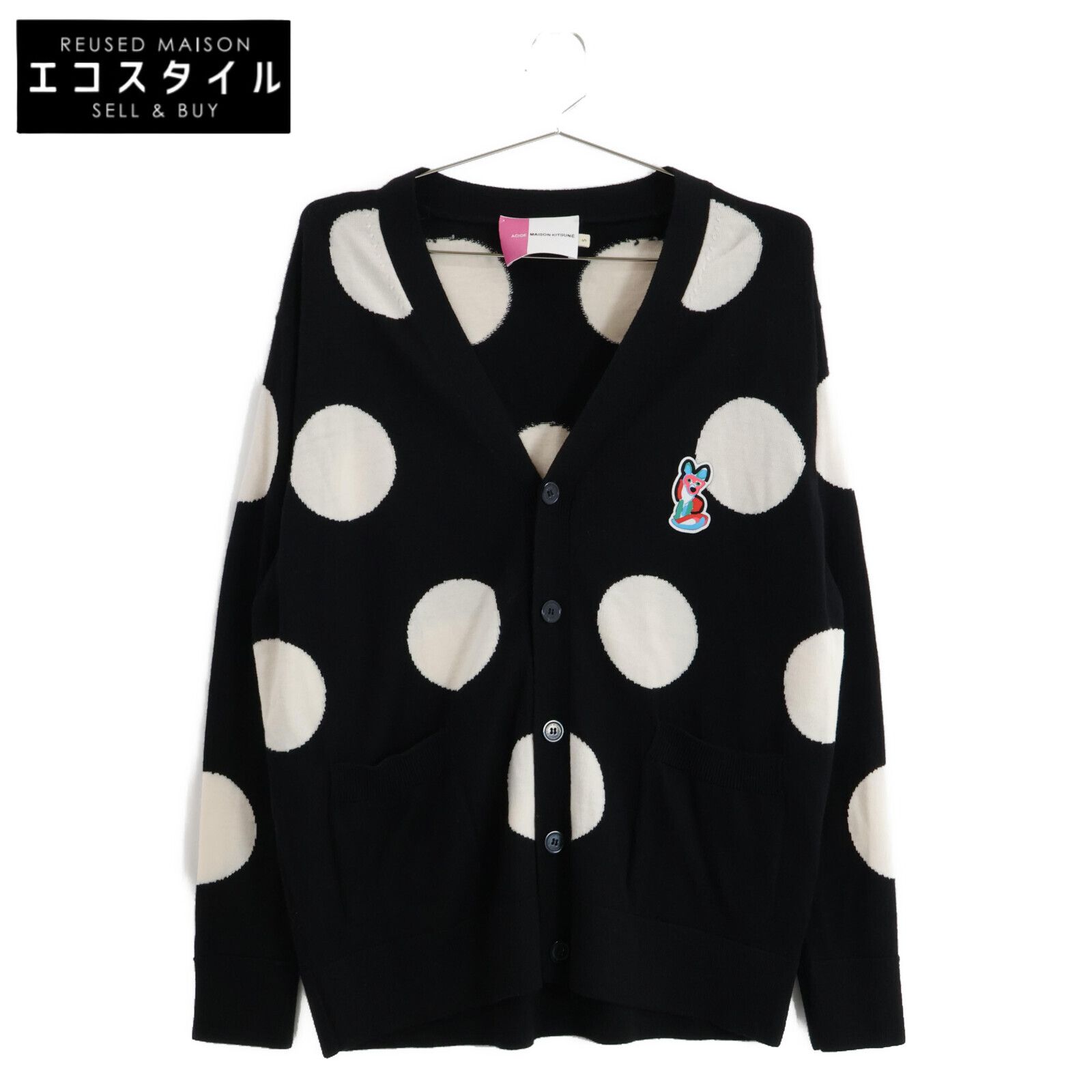 MAISON KITSUNE メゾンキツネ 【ACIDE】ﾌﾞﾗｯｸ×ﾎﾜｲﾄ EU00571KT1036 
