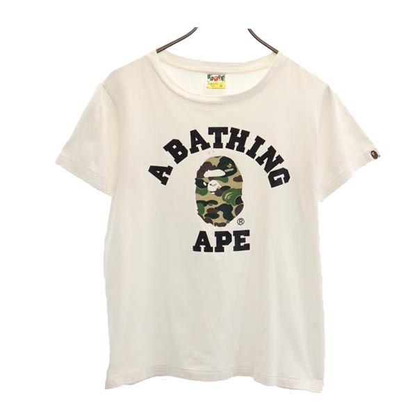 ベイプ プリント 半袖 Tシャツ XS ホワイト系 BAPE A BATHING APE ロゴ 