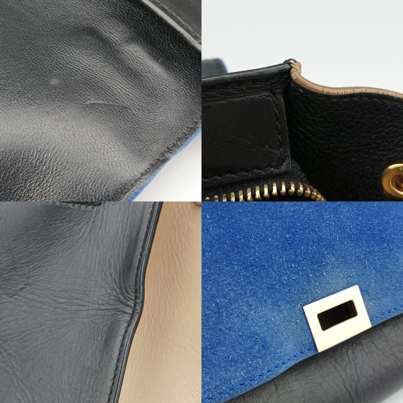 セリーヌCelineトラペーズ ベージ×ブルー×ブラック