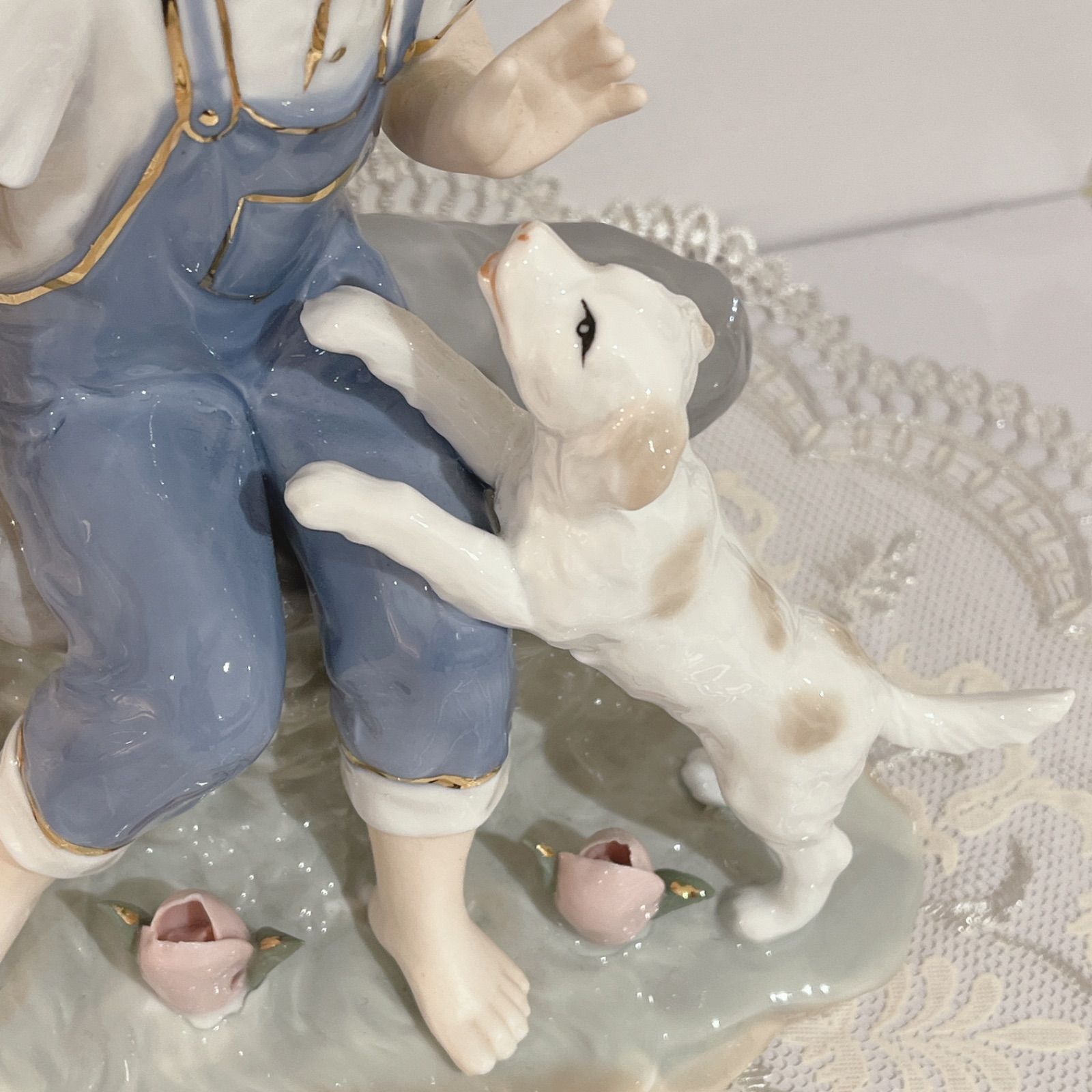 LENOX 輸入雑貨　陶器　スペイン調　『男の子と犬』　エレガント　アンティーク レノックス 【公式通販】 置物 犬 DEVOTION TENDER 置物