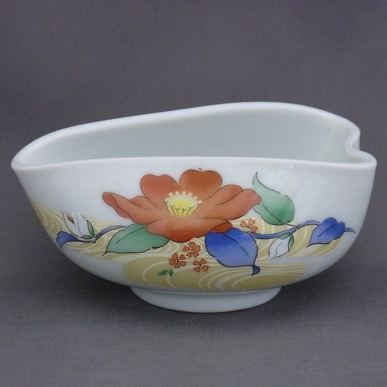 湯呑 清水焼 薄造り 玉露汲み出し揃え 1点物 清水焼 桔梗模様湯飲み 5個